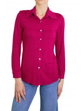 Camicia tinta unita in viscosa
